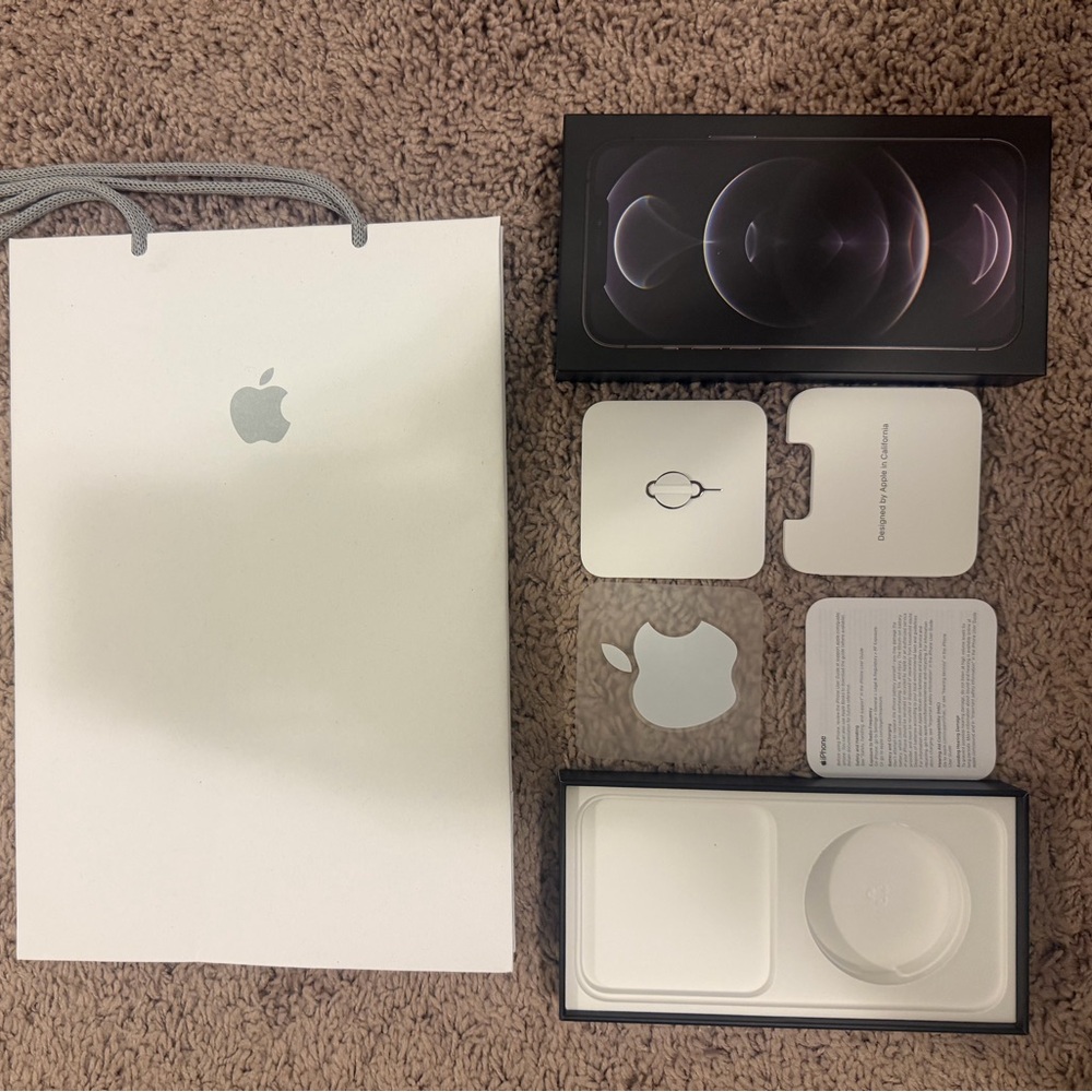 Original iphonw 12pro max box and bag.